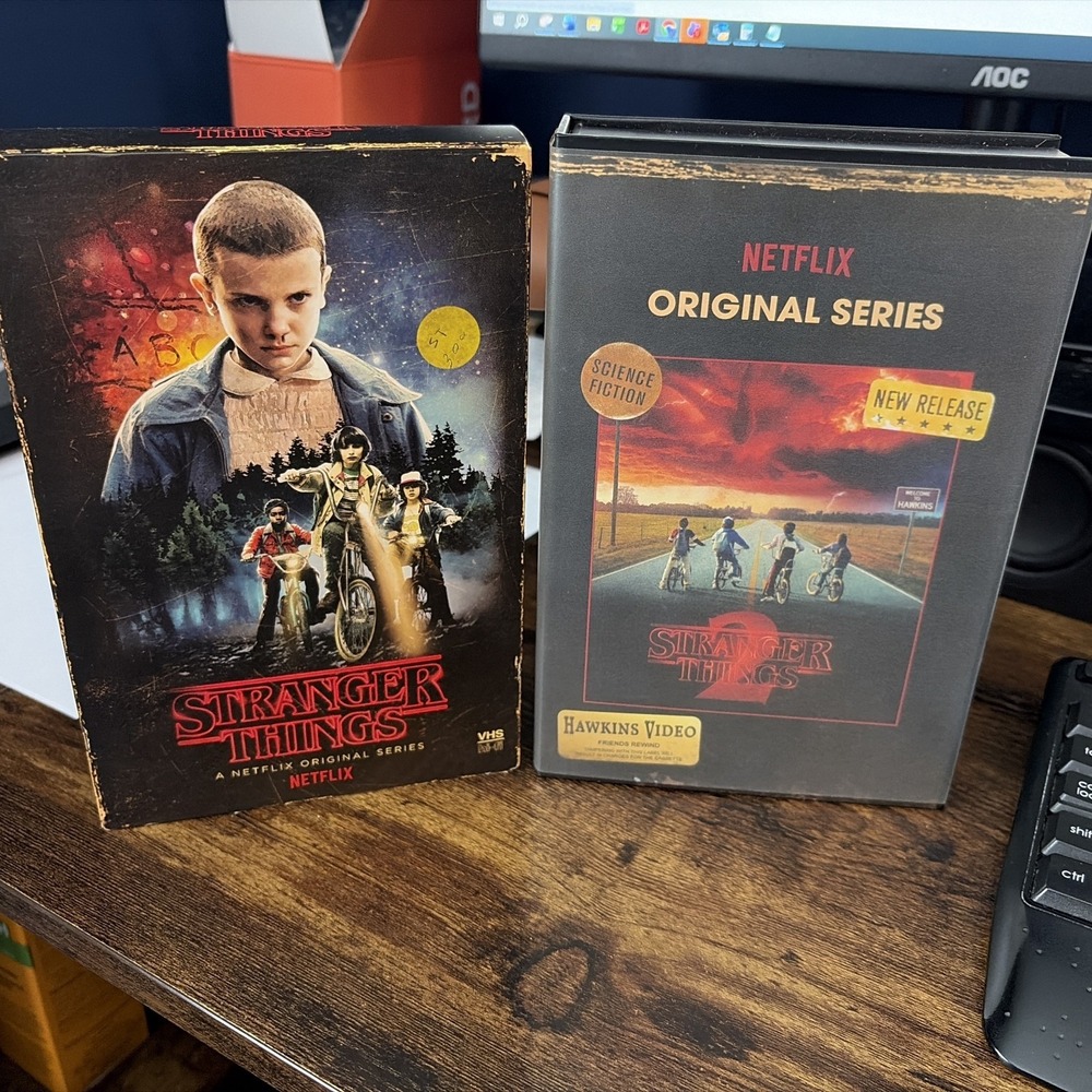 Stranger Things Netflix Blu Ray/DVD Season 1 and 2 Target Edition OOP Retro VHS